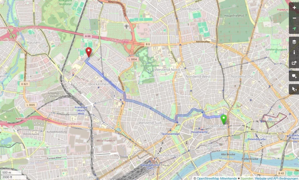 Anfahrt Ginnheimer Landstraße Anfahrt Ginnheimer Landstraße